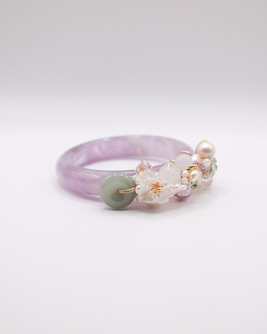 Violet Veil Amethyst Crystal Bangle