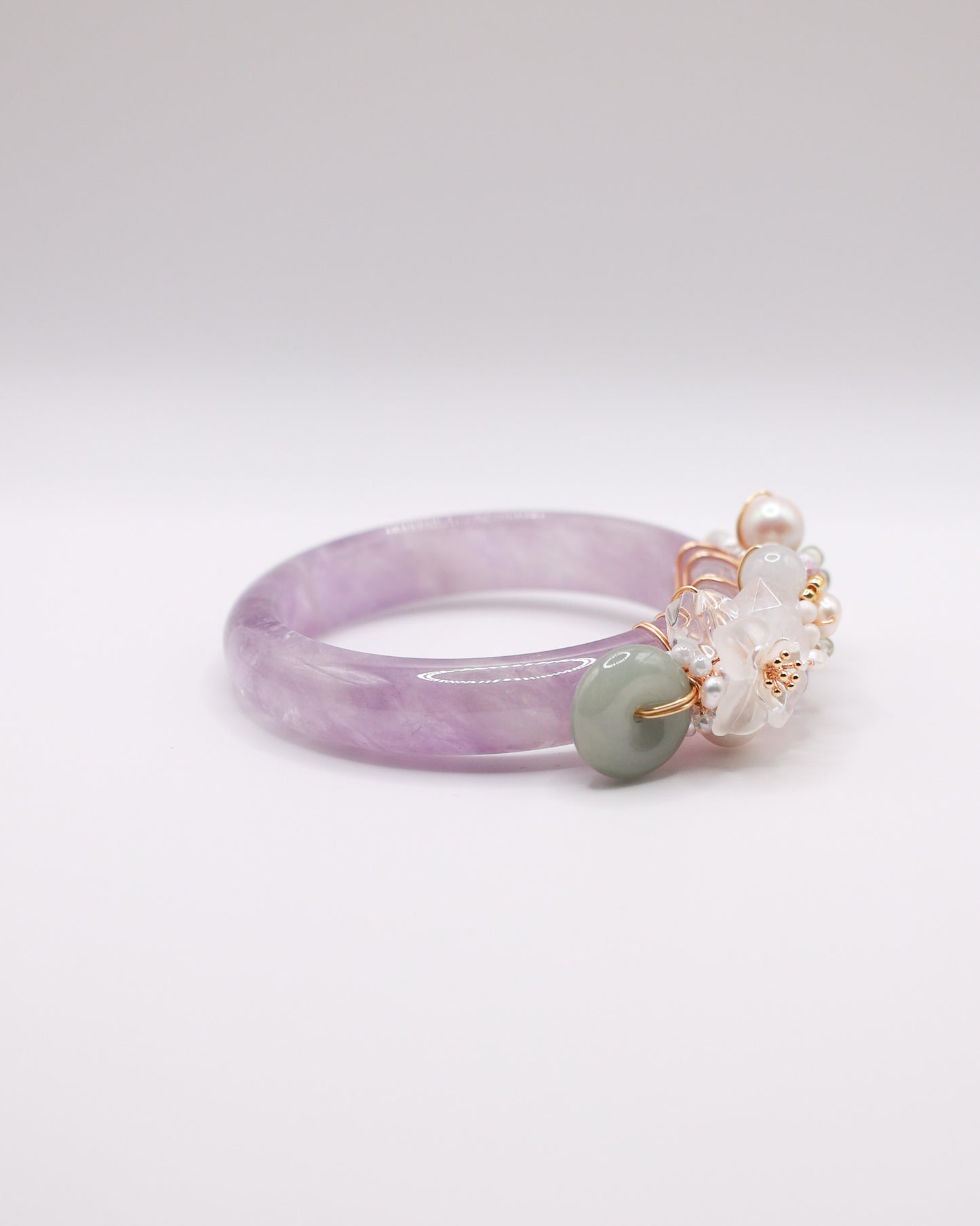 Violet Veil Amethyst Crystal Bangle