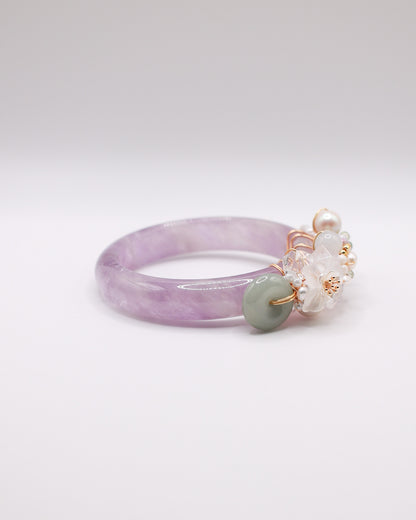 Violet Veil Amethyst Crystal Bangle
