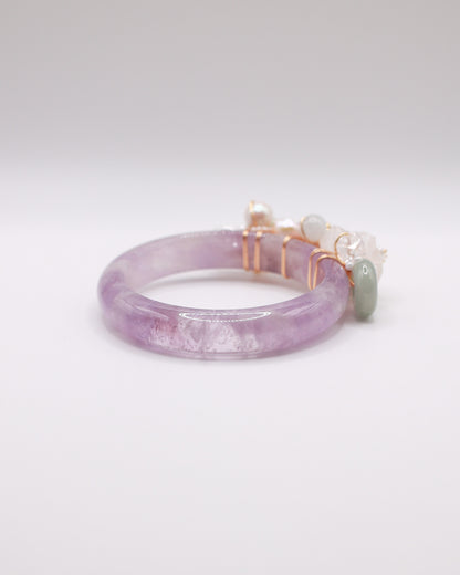 Violet Veil Amethyst Crystal Bangle
