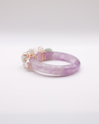 Violet Veil Amethyst Crystal Bangle