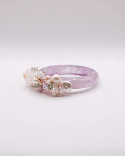 Violet Veil Amethyst Crystal Bangle