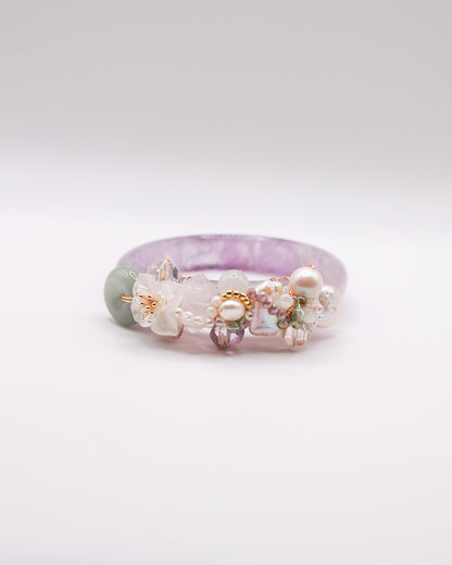 Violet Veil Amethyst Crystal Bangle