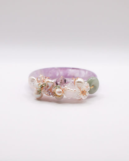 Violet Veil Amethyst Crystal Bangle