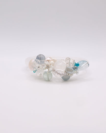 Whispering Calm White Phantom Quartz Crystal Bangle