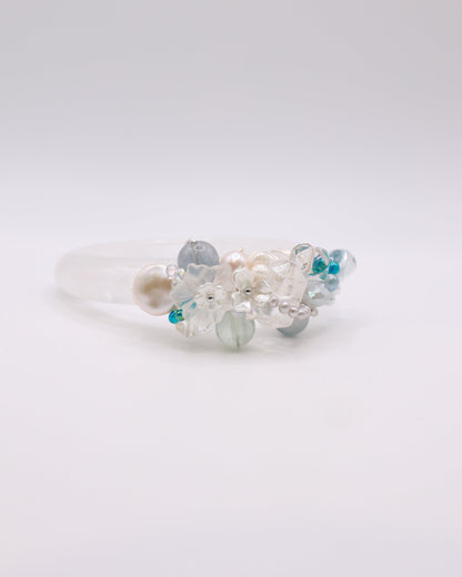 Whispering Calm White Phantom Quartz Crystal Bangle