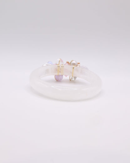 Wings of Hope White Phantom Quartz Crystal Bangle