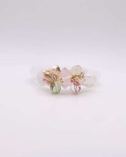 Wings of Joy White Phantom Quartz Crystal Bangle