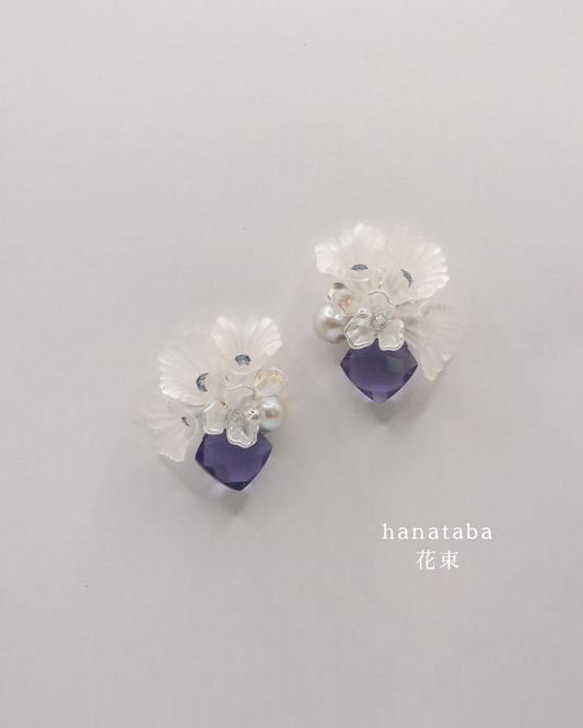 Hanataba: Ruriiro Art Earrings